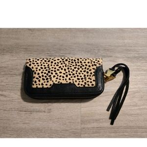 AIMEE KESTENBERG Leopard Pony Hair Black Leather Wallet